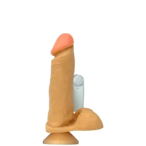 jonas - PÊNIS REALÍSTICO COM vibro ESCROTO E VENTOSA EM CYBERSKIN 20 x 5 cm (PV20)