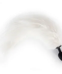 Plug Anal com Rabo branco com led (078A) tamanho P