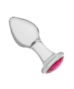 Plug Anal de Vidro com joia redonda (YKL01) rosa