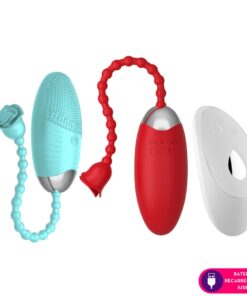 flor -Cápsula Vibratória com controle sem fio- 12 intensidades (1044) vermelha