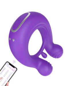 Anel peniano com estimulador por aplicativo DE CELULAR (1320) roxo