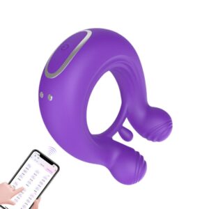 Anel peniano com estimulador por aplicativo DE CELULAR (1320) roxo