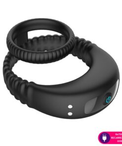 Anel peniano em silicone com vibro - 10 intensidades  (1042)