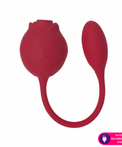 Flor -vibrador com cápsula bullet + pulsação- 14 intensidades (1329) vermelho