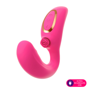 vibrador clitoriano duplo com aquecimento e pulsação - 10 intensidades (7454)