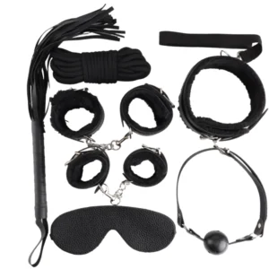 Kit Bondage Deluxe com 8 peças (1801) preto