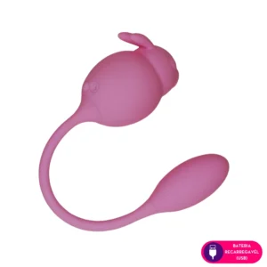 Vibrador formato de coelho com pulsação no clitóris e cápsula vibratória 14 intensidades (1325)