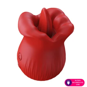 Vibrador de clitóris em formato de boca com10 intensidades (8527)