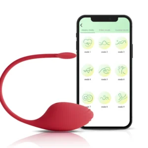 Vibrador de casal -por aplicativo de celular- 09 intensidades (2014) vermelho