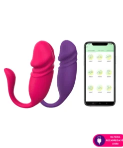 Vibrador de casal- com formato de glande por aplicativo de celular- 10 intensidades (2157)
