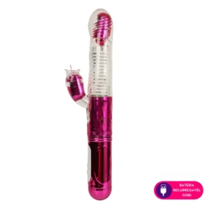 Vibrador vai e vem ponto G com estimulador clitoriano (4181)