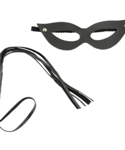 Kit Máscara Tiazinha Com Chicote Fino Tiras Êxtase