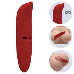 Gregori -VIBRADOR PONTO G GOLFINHO AVELUDADO 01 intensidade- vermelho