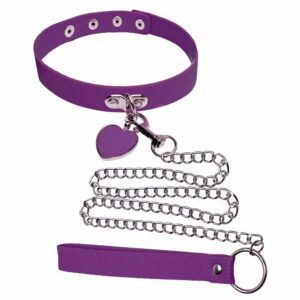 Coleira Com Guia De Corrente (8306) roxo
