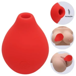 Vibrador clitoriano com pulsação 10 intensidades (7874) vermelho