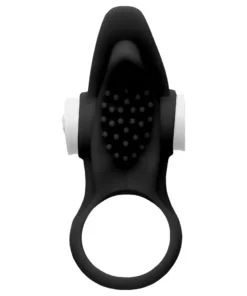Anel peniano com estimulador de clitoris e testículos (AN004) PRETO