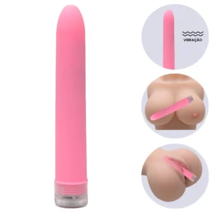 César -Vibrador Personal Toque Aveludado 17 X 2,5Cm- multivelocidade (007) ROSA