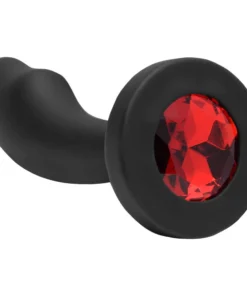 Plug Anal Curvado Pedra Silicone (PL143P) Tamanho P - preto