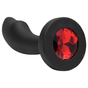 Plug Anal Curvado Pedra Silicone (PL143P) Tamanho P - preto