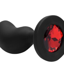Plug Anal Curvado Pedra Silicone (PL144P) Tamanho P – preto