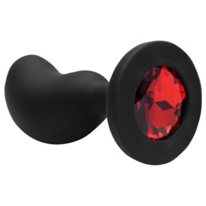 Plug Anal Curvado Pedra Silicone (PL144P) Tamanho P – preto
