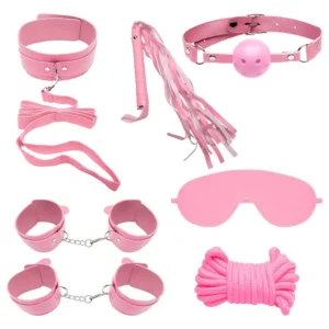 Kit Sado Bondage com 7 intens (8130) rosa