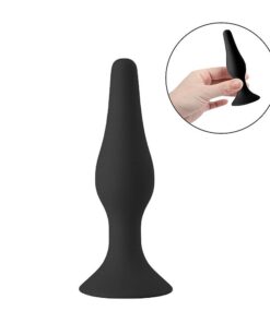 Plug Anal Cônico em Silicone com Ventosa - Tamanho 12.5x3.2 - SI (8627)