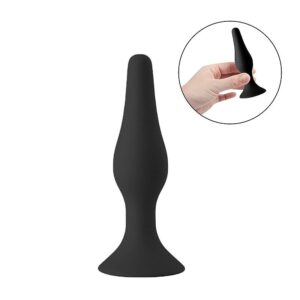 Plug Anal Cônico em Silicone com Ventosa - Tamanho 12.5x3.2 - SI (8627)