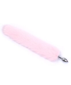 PLUG DE METAL COM RABO branco com rosa (RY001MPJ032) tamanho P