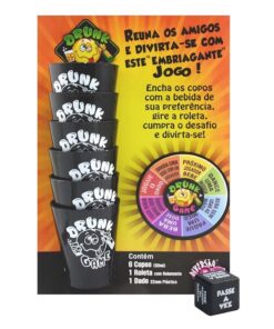 JOGO SENSUAL DRUNK GAME (ROLETA + 6 COPOS + DADOS) - DIVERSÃO AO CUBO