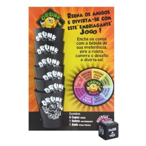 JOGO SENSUAL DRUNK GAME (ROLETA + 6 COPOS + DADOS) - DIVERSÃO AO CUBO