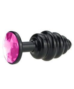 Plug Anal Metal Ondas em Espiral tamanho P (RY025D) pink