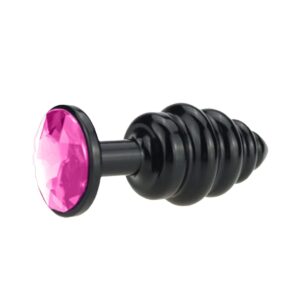 Plug Anal Metal Ondas em Espiral tamanho P (RY025D) pink