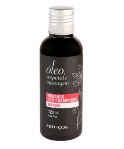 ÓLEO CORPORAL E MASSAGEM Morango com Champanhe 120ML – FEITIÇOS AROMÁTICOS