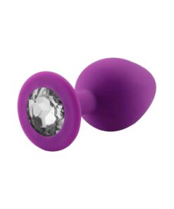 PLUG ANAL COM JOIA redonda em silicone  tamanho – p (7202) roxo