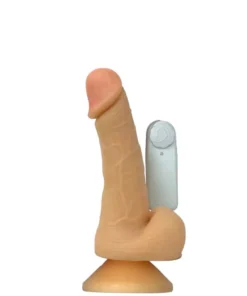 PÊNIS REALÍSTICO COM VIBRO E ESCROTO EM CYBERSKIN 18 x 3,5 cm (pv18)