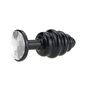 Plug Anal Metal Ondas em Espiral tamanho P (RY025D) transparente