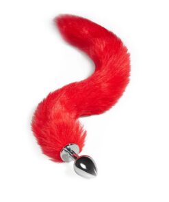 Plug Anal de Metal com Rabo longo vermelho (RY002MPJ) tamanho M