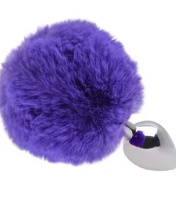 Plug anal com pompom tamanho G (WB-003) roxo