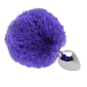 Plug anal com pompom tamanho G (WB-003) roxo