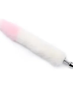 PLUG DE METAL COM RABO branco com rosa (RY001MPJ032) tamanho P