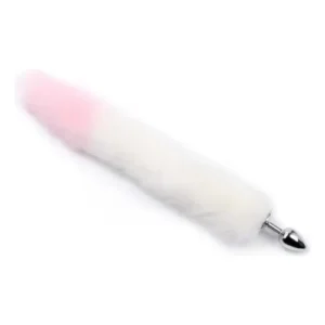 PLUG DE METAL COM RABO branco com rosa (RY001MPJ032) tamanho P