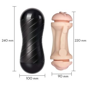 Masturbador masculino com Dois Orifícios Penetráveis (1024) bege