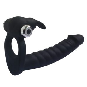 Anel peniano duplo com vibro formato rabbit - 7 intensidade