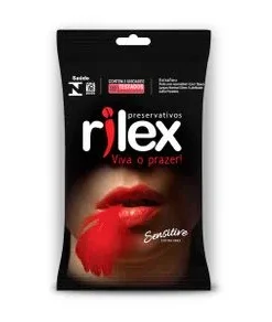 Preservativo Lubrificado Extra Fino Sensitive 3 Unidades Rilex