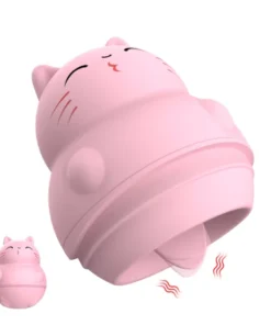 Vibrador de clitóris  em formato de gato com línguinha (2314)
