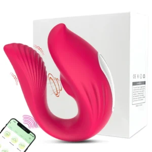 Vibrador de Casal com pulsação no clitóris por Aplicativo de celular (4523) pink
