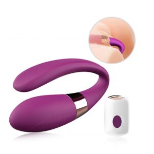 Vibrador de casal com controle sem fio 7 intensidades (1051) roxo