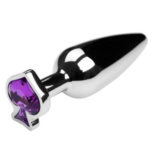Plug Anal de Metal Liso com joia de Coração (RY131C+RYPJ050KZB)