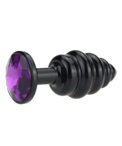 Plug Anal Metal Ondas em Espiral tamanho P (RY025D) roxo